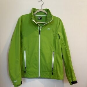 Koppen Women’s Gorpcore Jacket Green Zip Up Soft Shell Thermo Water Resistant L